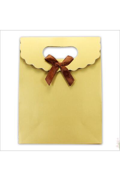 Süsle Baby Party El Geçmeli Karton Çanta 26x19x9cm Mat Altın 1 Adet