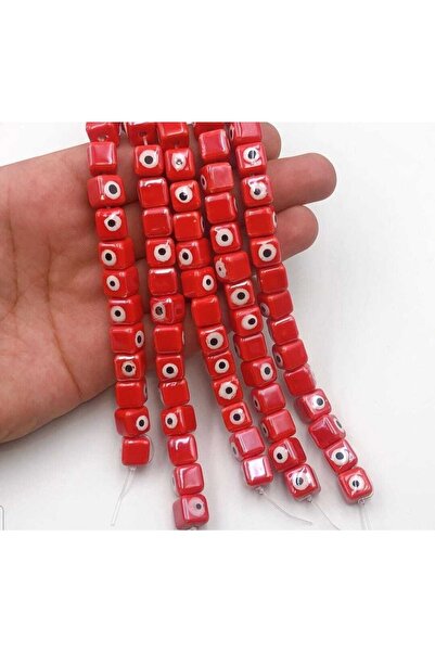 ella'nın çarşısı Κεραμικός Κύβος Κόκκινη Χάντρα Κακού Ματιού. 1 εκ. x 1 εκ. 1...