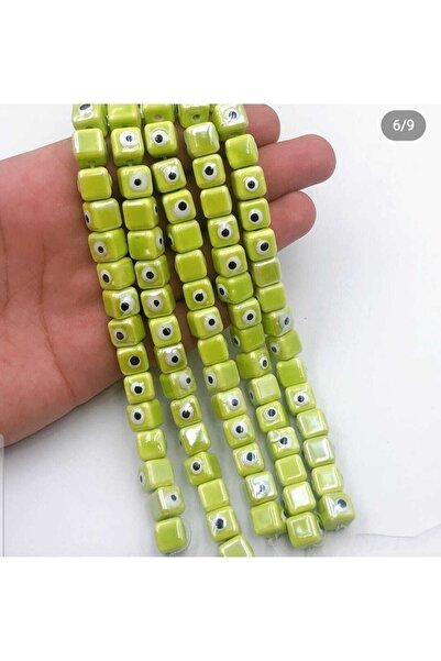 ella'nın çarşısı Κεραμικός Κύβος Πράσινη Χάντρα Κακού Ματιού. 1 εκ. x 1 εκ. 1...