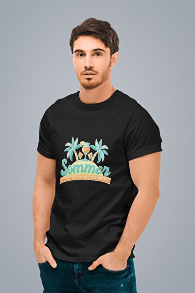 ErTaPassage Μαύρο γερμανικό μπλουζάκι με τύπωμα ανδρών - T4453369