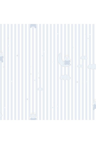 Peliwall Kıds World Mavi Çizgili Ayıcıklı Çocuk Odası Duvar Kağıdı (5m2) Kw20...