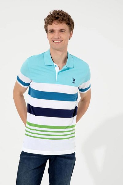 U.S. Polo Assn. Мъжка тениска с тюркоазено поло яке