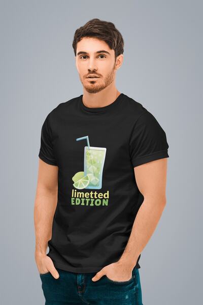 ErTaPassage Ανδρικό μπλουζάκι με μαύρο ρόφημα λεμόνι με τύπωμα Standard T5998234