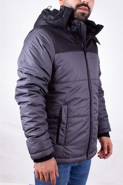 Kinetix Παλτό Arny Dark Grey Daily Hooded Puffer Ανδρικό παλτό