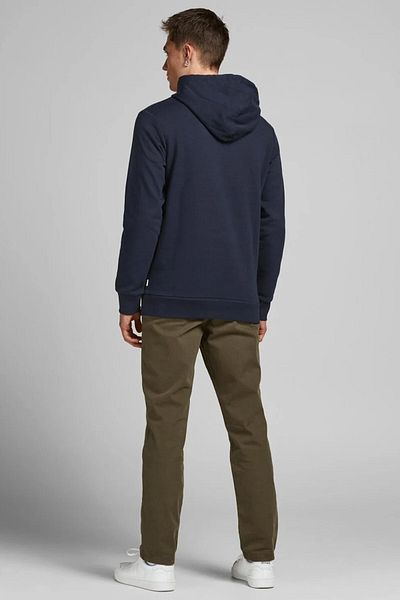 Jack & Jones Men's Sweatshirt Navy Blue 12152840 Jjecorp Logo Sweat Hood Noos