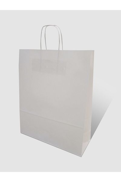 krafttürk ambalaj White Kraft Bag 25x12x30(100 PCS) (PAPER BAG BAG)