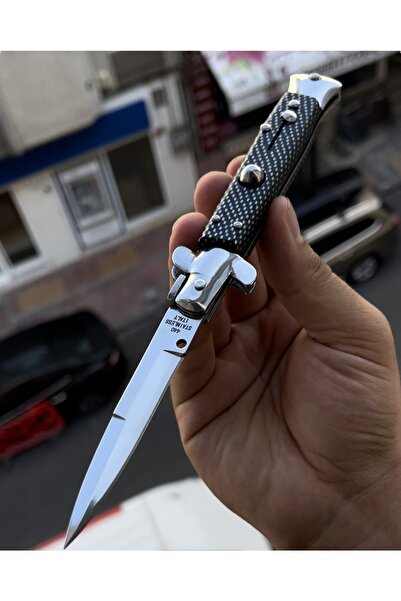 John Connely Stiletto Damalı Çakı Düğmeli Autdoor 21 Cm