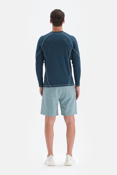 Dagi Petrolfarbene Leggings mit detaillierten Shorts
