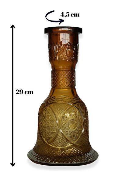 nargilestore Kahveci Nargile Şişesi- Özel El Kesme- Altın Suyu Işleme-rus Tip...