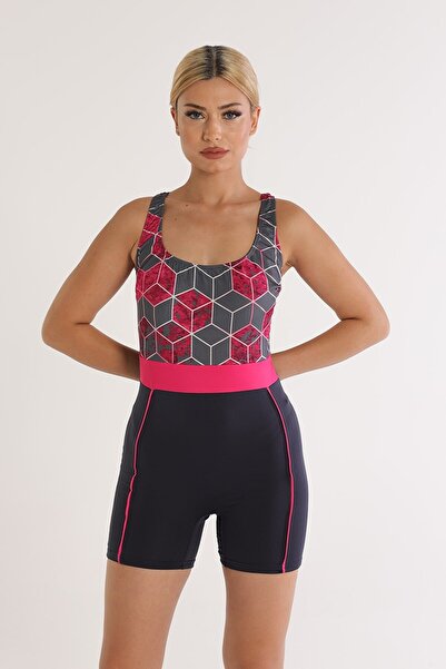 Swana Costum de baie fucsia cu pantaloni scurți 6526