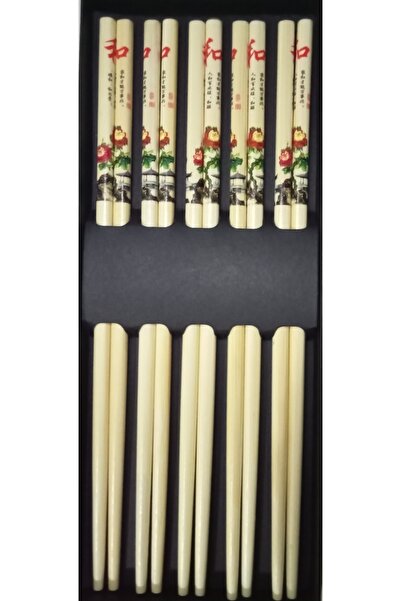 bilger Çiçek Desenli Chopstick 5'li Set