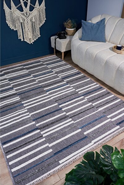 Apex Berta 7951 Gri Mavi Makine Halısı