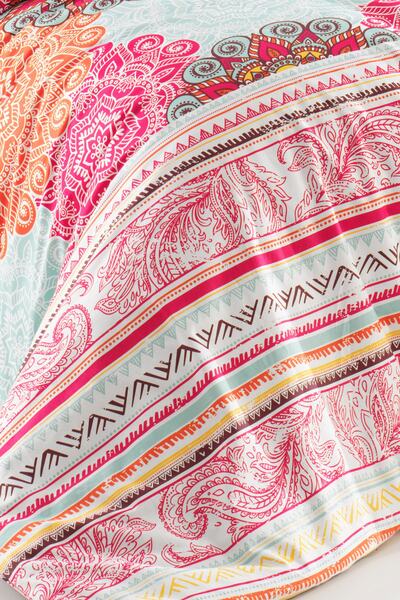 Evlen Home Collection Double Sheet Set Cotton Patterned Vella Fuchsia