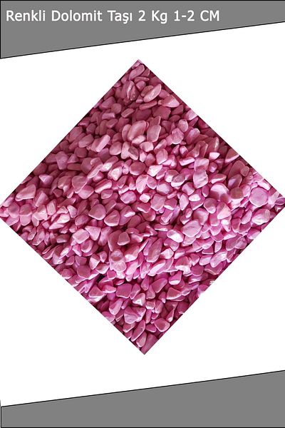 YENİ HEDİYELİK DÜNYAM Πολύχρωμη πέτρα Dolomite 2 Kg 1 -2 cm Πέτρα ενυδρείου Pebble Stone Garden Flower Pot Stone Creek Stone -ροζ