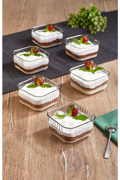 Vienev Calo Set of 6 Square Serving Bowls for Desserts and Snacks