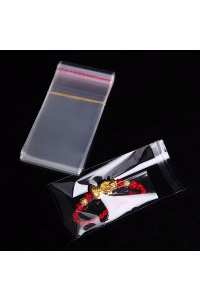 LilaHediyelikEşya 70 Pieces 10X20 Transparent Banded Gelatin Bags