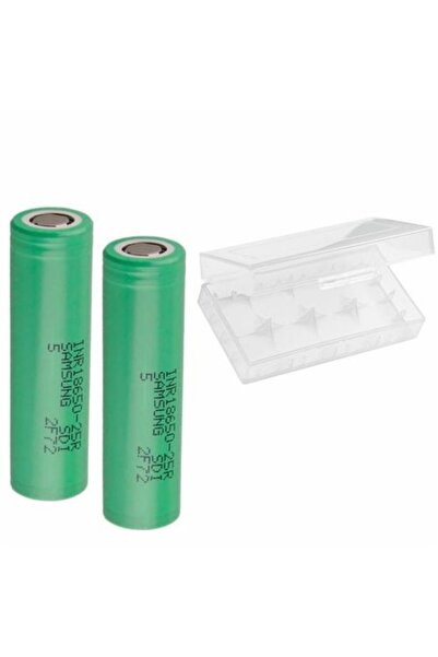 Samsung Inr18650-25r Li-ıon Pil / 3.7v 2500mah Li-ion Pil / 2 Adet Pil + 1 Ad...