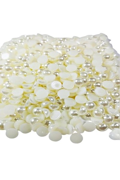 YENİ HEDİYELİK DÜNYAM Half Pearl Beads Cream 100 Συσκευασία 06 Χλστ
