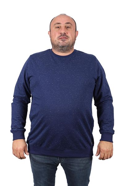 Starbattal Φούτερ μεγάλου μεγέθους Crew Neck Δερμάτινο Arma 22703-σκούρο μπλε