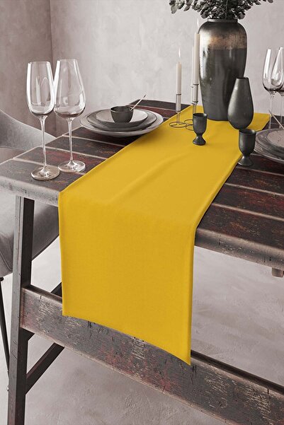 RugViva Față de masă premium galbenă, de o singură culoare, simplă - 40x140cm Rnr016