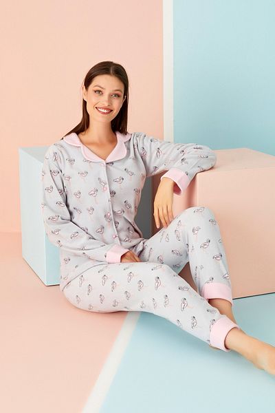 nisaNCa Women's Winter Welsoft Plush Fleece Buttoned Pajama Set