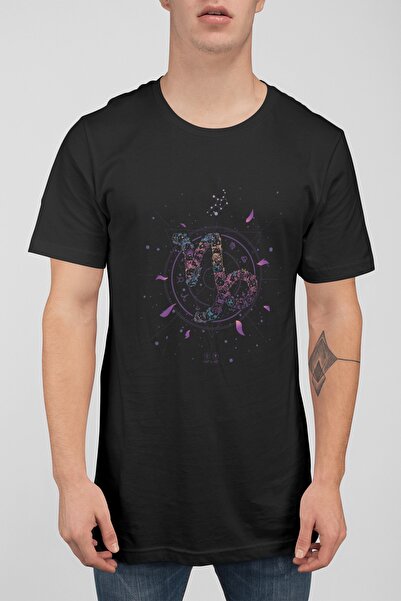 ErTaPassage Muška crna kapa Capricorn Štampano Standard T-shirt T8761883