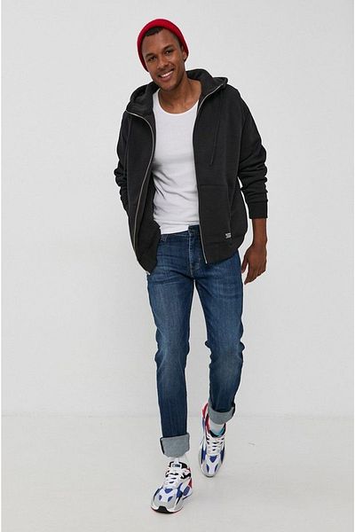 Levi's Men's Black Zippered Hooded Zip Sweatshirt A0755-0002