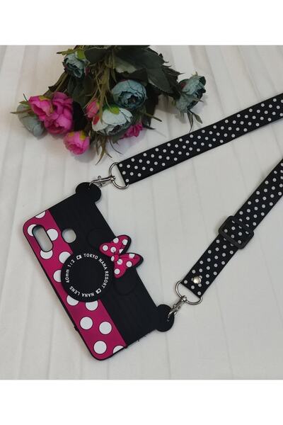 Aksesuarda Moda جراب سيليكون متوافق مع هاتف سامسونج A20-a30 مع حزام ميكي ماوس