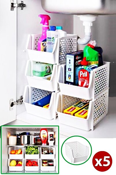 Cabinet Organizer Bathroom Kitchen Under Counter Refrigerator Organizer Vegetable 5 Pieces