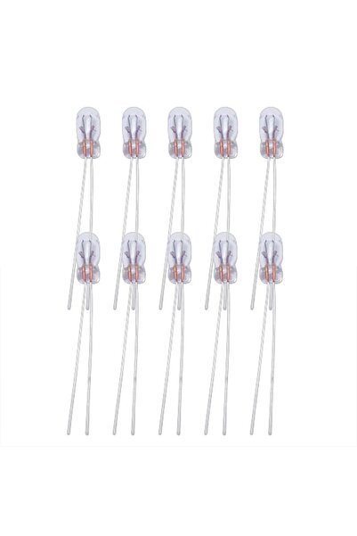 LEDONLİNE 10 Adet 10x4mm 12v Mini Ampul Kıl Bacak Dipsiz Gösterge Ampulü Sarı...