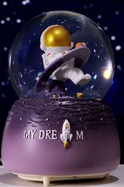 BaharHediyelik Astronot Hayalim Işıklı Müzikli Püskürtmeli Büyük Boy Kar Küresi