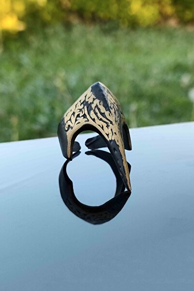 TREND COLLECTİON Zihgir Model Adjustable Black-gold Men's Ring