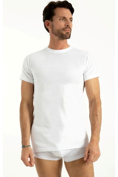 by İGP Men's White American Crew Neck Cotton Short Sleeve Undershirt Undershirt