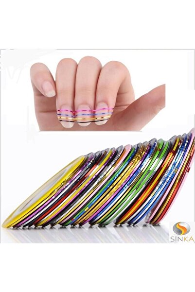 SİNKA Tırnak Nail Art Desen Şerit Bant Süsleme 10 'lu Nail Art Bantları Kolay...