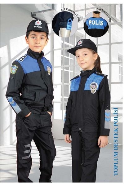 EntarzButik Costum de poliție unisex pentru copii Societatea de poliție Uniforma