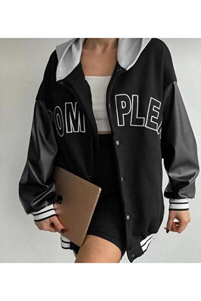 crazywish Unisex kompleksna Oversize kroj koledž jakna sa 3 niti debele tkanine