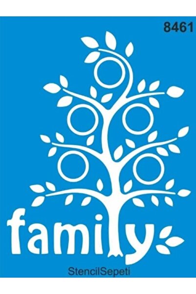 DERYA DESİNG ART Aile Ağacı Deseni Stencil Şablon St8461 30x40 Cm