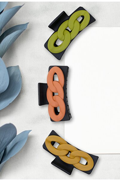 Monalisa Kadın Pastel Ton Zincir Toka 3lü Set