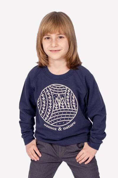 Ozmoz By Mukadder Özden سويت شيرت للأولاد - عضوي - أزرق داكن