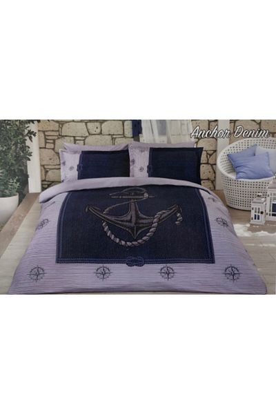 Özdilek Single Ranforce Duvet Cover Set Anchor Denim