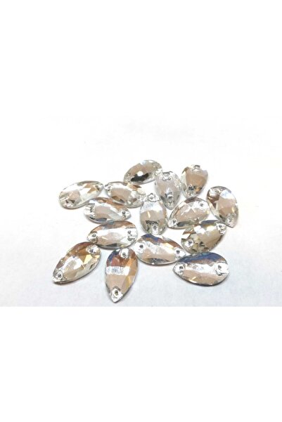 yiğit aksesuar 10x18 mm (1,8 cm) Cristal Drop Strut Piatră de sticlă albă (20...