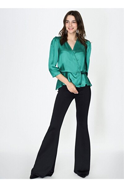 MojerHermosa Visok struk Crne Zvonaste nogavice Ženske helanke pantalone