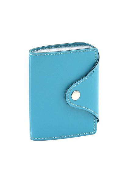 2K Credit Card Holder Turquoise 10 Leaves Vertical 7.5x9.7 Cm