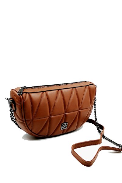 Choobag Ženska tan Prošiveno polu Lančani kaiš komad Torba za rame