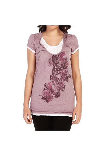 Bulalgiy Kadın Gül Kurusu Trend T-shirt - Bga015840