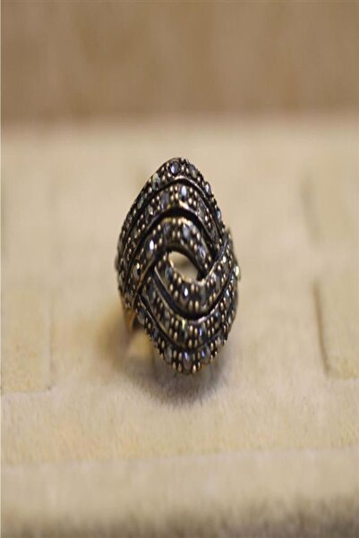 Ceso Accesories Hematit Taşlı Ayarlanabilir Bronz Yüzük