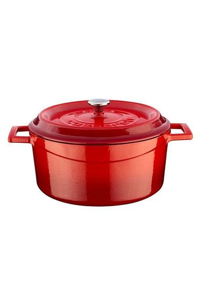 Lava Red Trendy Round Cast Iron Pot 24 Cm