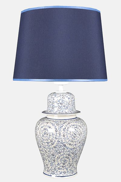 Qdec Bleu Blanc Shah Vase Lampshade Golden Horn Blue