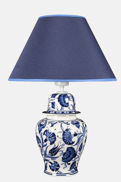 Qdec Bleu Blanc Shah Vase Lampshade Tulip Carnation Dark Blue
