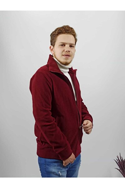 Nacar Unisex Bordo Fermuarlı Polar